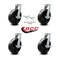 Service Caster 10'' Extra Heavy Duty Phenolic Wheel Caster Set 4 Brakes 2 Swivel Locks, 4PK CRAN-SCC-KP92S1030-PHR-SLB-BSL2SLB-2 - alternate 6